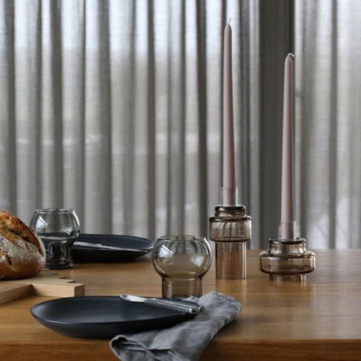 Picture of Glass Candlestick 54, sepia brown