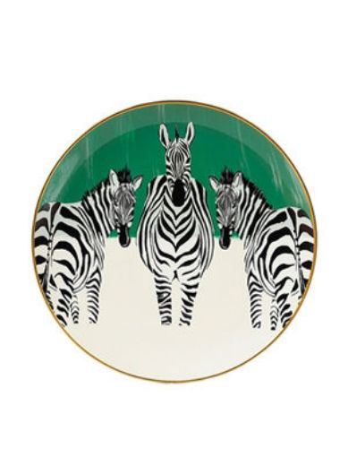 Picture of Zebra 1 Decorative Plate, green