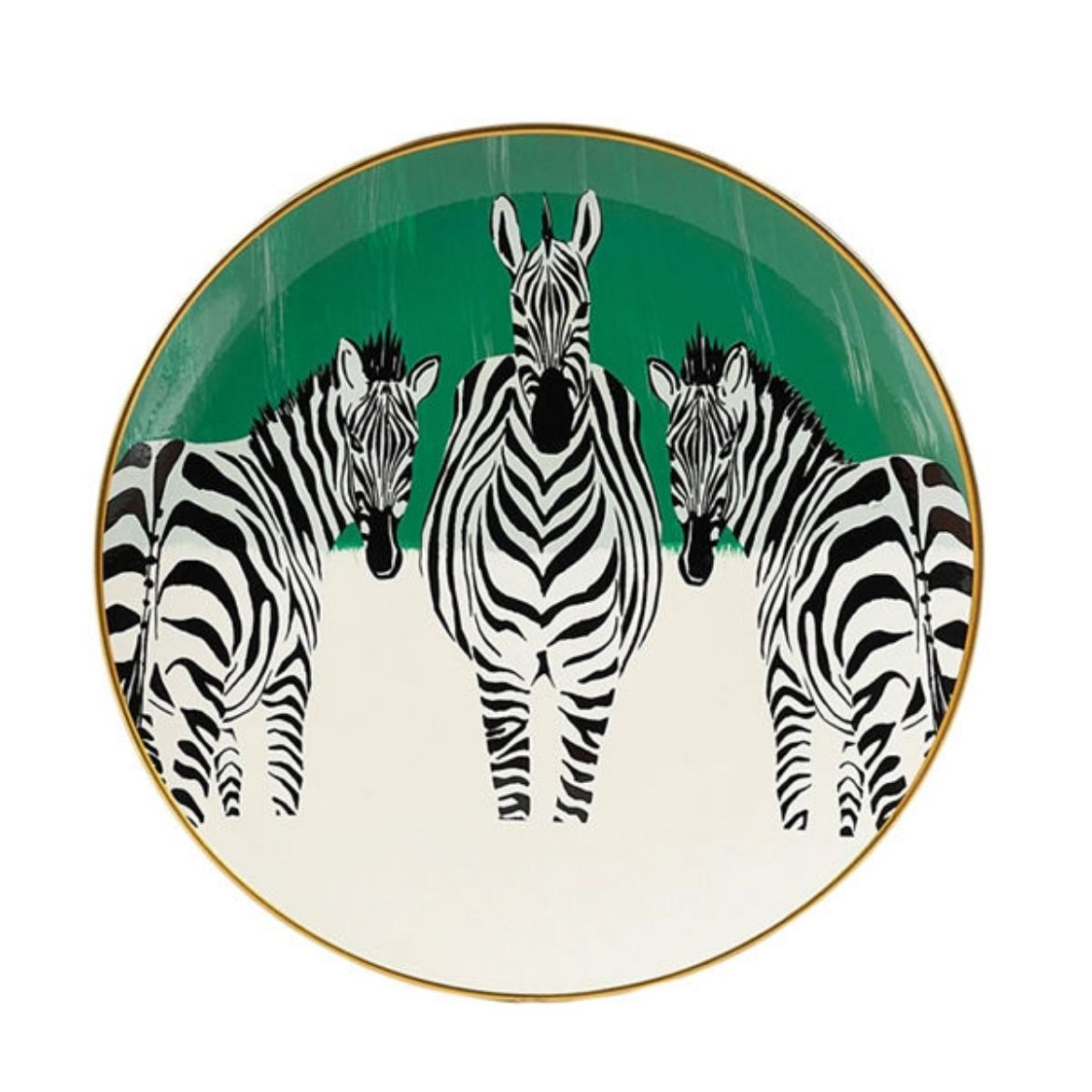 Picture of Zebra 1 Decorative Plate, green