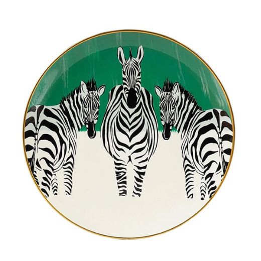 Picture of Zebra 1 Decorative Plate, green