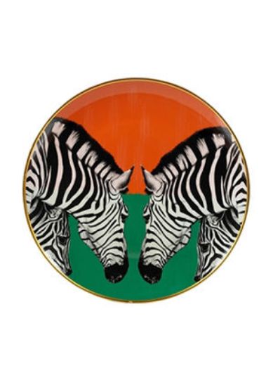 Picture of Zebra 4 Decorative Plate, red