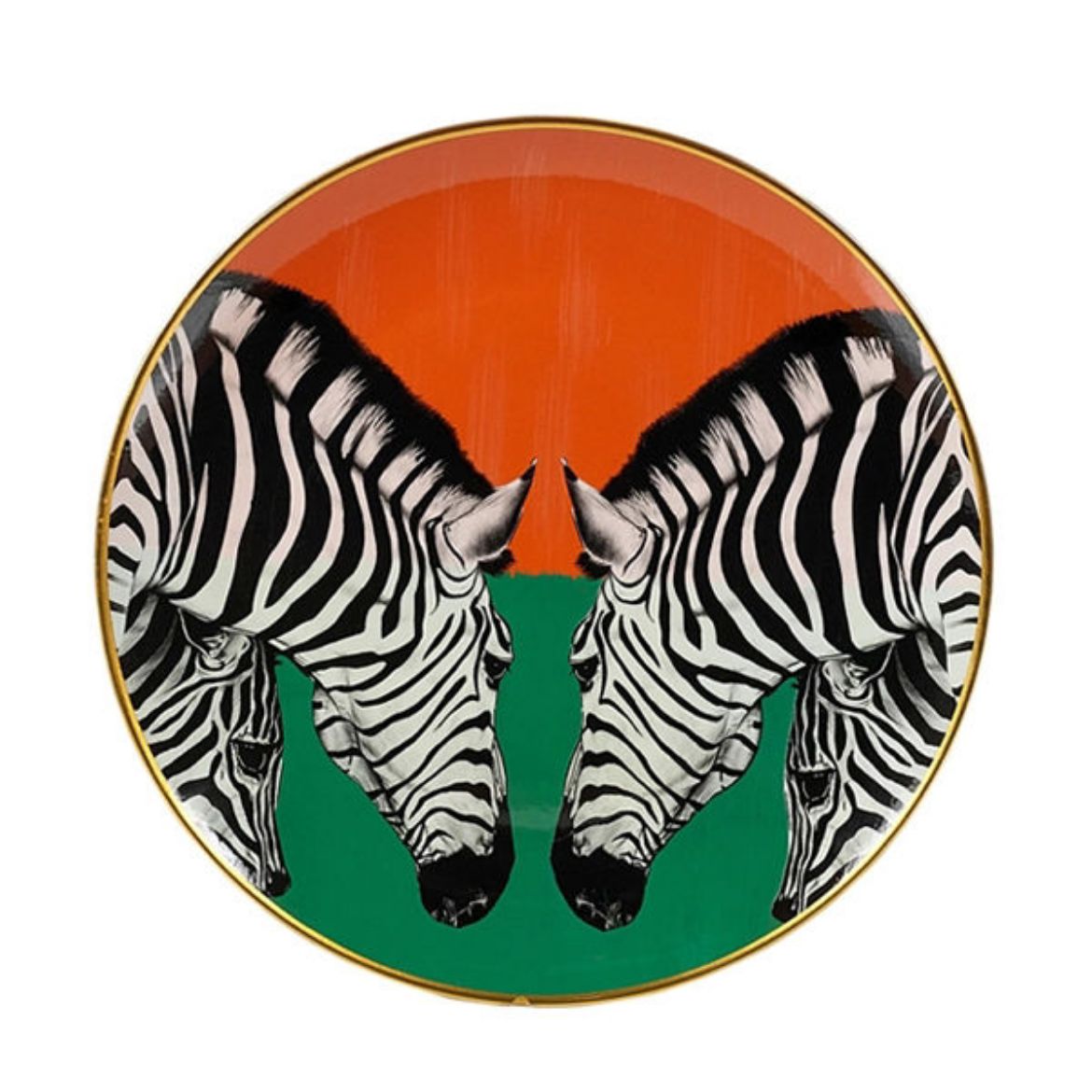Picture of Zebra 4 Decorative Plate, red