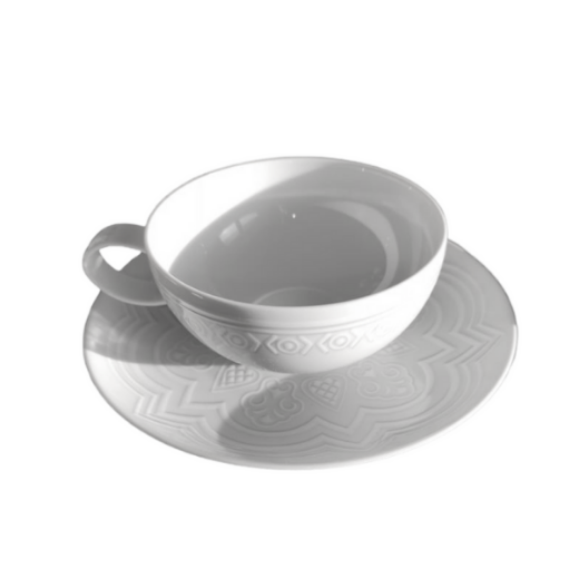 Puodelis arbatai su lėkštute  „Ornament 2", 250 ml paveikslėlis