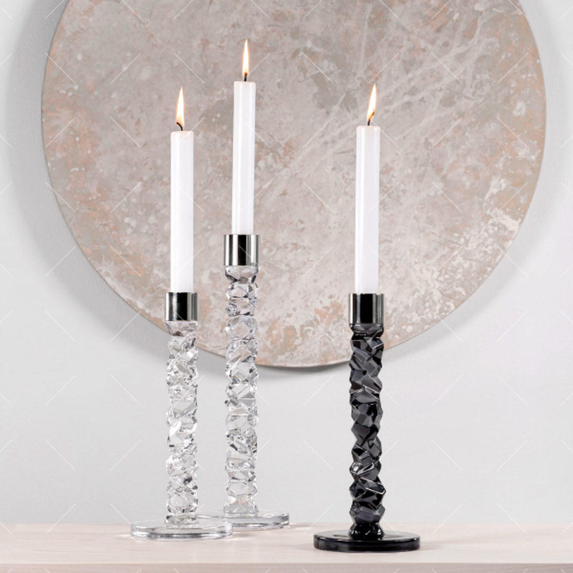 Žvakidės „Carat Anthracite“, 2 vnt. H 242 mm paveikslėlis