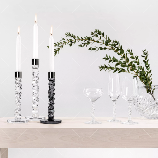 Žvakidės „Carat Anthracite“, 2 vnt. H 242 mm paveikslėlis