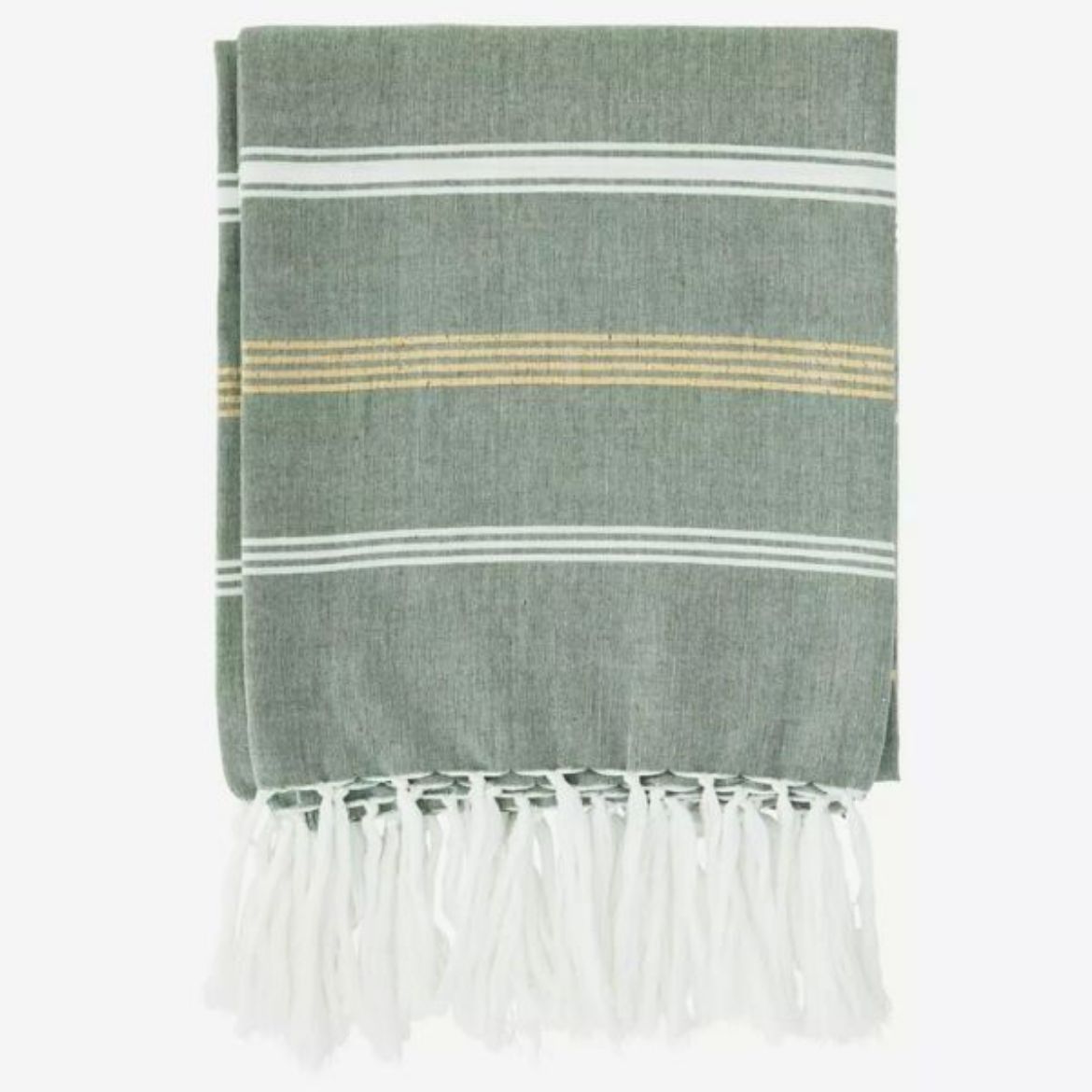 Picture of Beach cotton towel "Striped", Green
