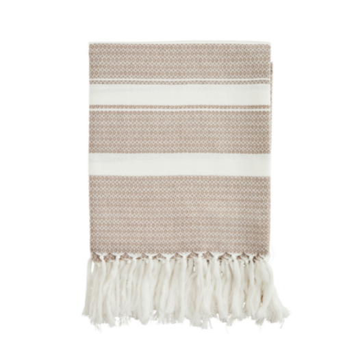 Picture of Beach cotton towel "Striped", light chocolate