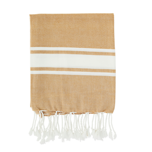 Picture of Beach cotton towel "Striped", honey