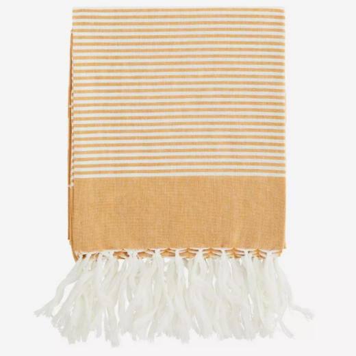 Picture of Beach cotton towel "Striped", honey with tiny stripes