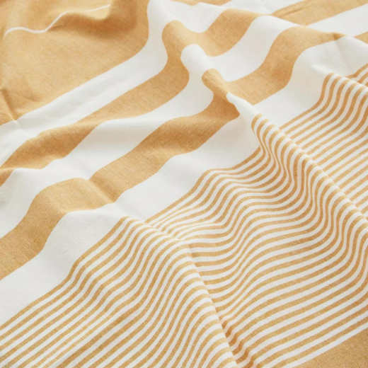 Paplūdimio rankšluostis "Striped", medaus spalvos su dryžiukais paveikslėlis