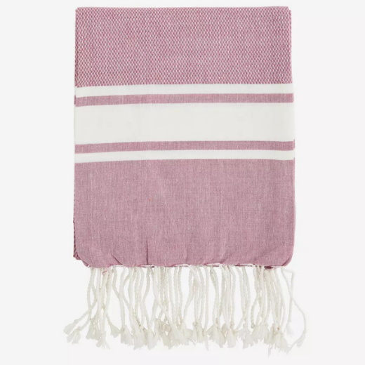 Picture of Beach cotton towel "Striped", rose