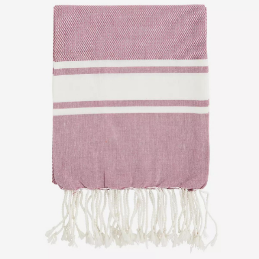 Paplūdimio rankšluostis "Striped", rožinis paveikslėlis
