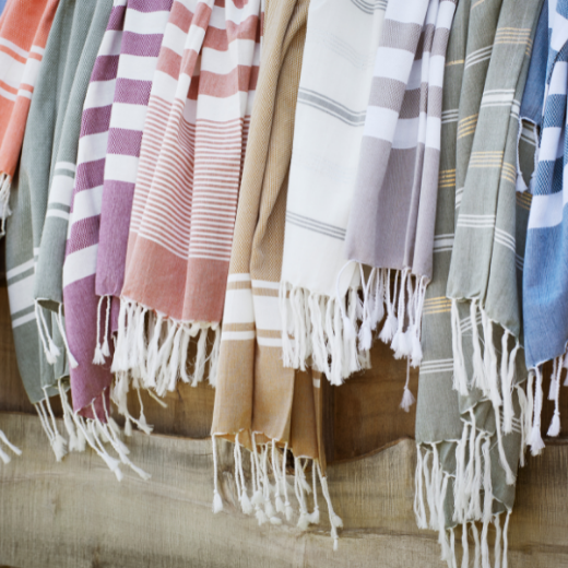 Paplūdimio rankšluostis "Striped", rožinis paveikslėlis