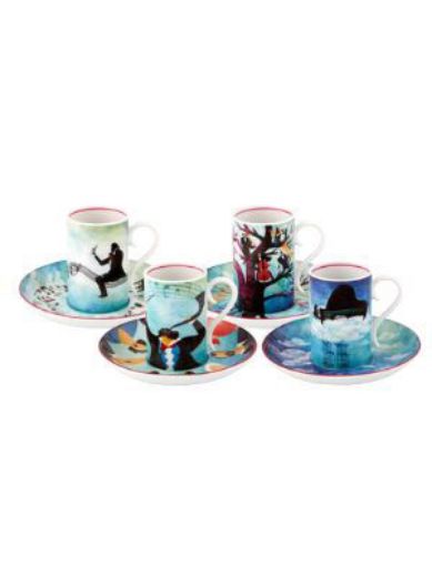 Picture of FÜR BEETHOVEN Set 4 Coffee Cups With Saucers