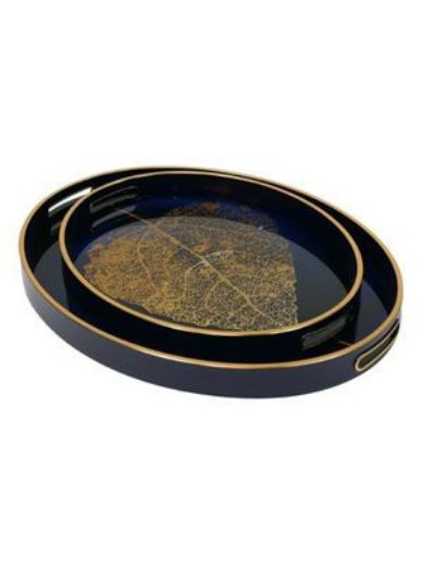 Picture of Golden Leaf Trays, Set/2