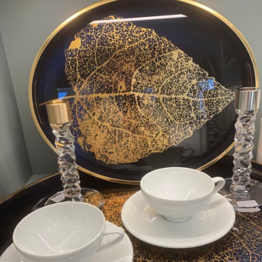 Picture of Golden Leaf Trays, Set/2