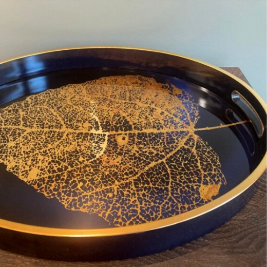 Picture of Golden Leaf Trays, Set/2