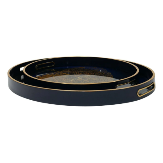 Picture of Golden Leaf Trays, Set/2