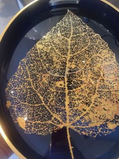 Picture of Golden Leaf Trays, Set/2