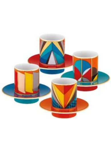 Picture of Futurismo Set of 4 Coffee Cups and Saucers
