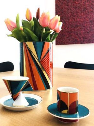 Picture of Futurismo Set of 4 Coffee Cups and Saucers