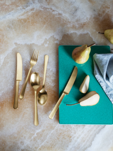 Georg Jensen stalo įrankių komplektas „Copenhagen“ Matte Gold,  16 dalių paveikslėlis