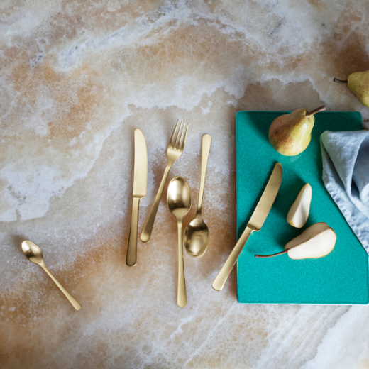 Georg Jensen stalo įrankių komplektas „Copenhagen“ Matte Gold,  16 dalių paveikslėlis