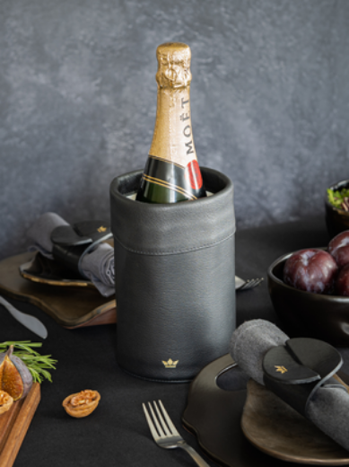 Picture of Wine Cooler, Leather, Black