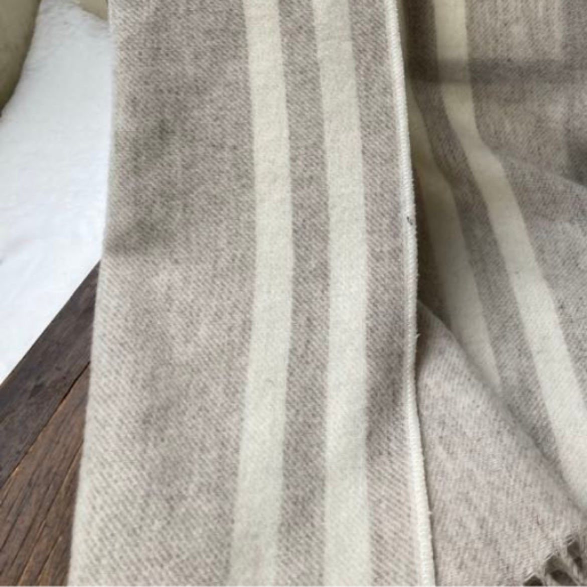 Picture of CLASSIC KIDS MERINO WOOL PLAID With Stripes, beige