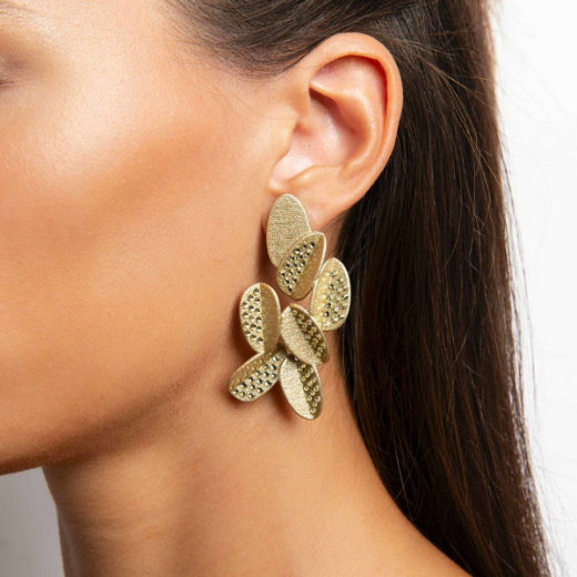 Picture of Leaves Earrings 2 Crystal